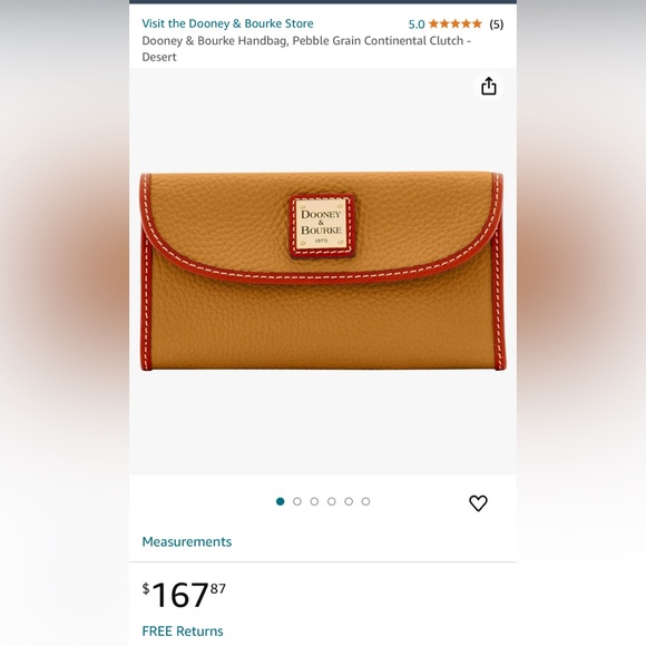 Dooney & Bourke Handbag, Pebble Grain Continental Clutch - Desert - Picture 5 of 5